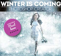 极品PS动作－冬季雪景：Winter is Coming Photoshop Snowing Effect Action